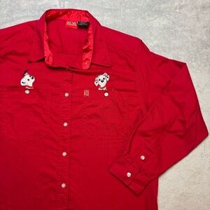 Vintage Disney 101 Dalmatians Embroidered Button Up